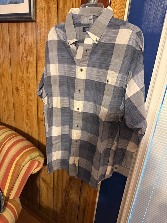 Roundtree & Yorke Other - Roundtree & Yorke Blue and White Plaid Button-Down Shirt